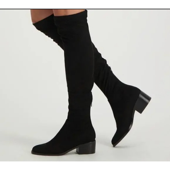 Steve Madden Women's Georgette Over the Knee Boots Size 8 Black Pull On NIB - Picture 1 of 13
